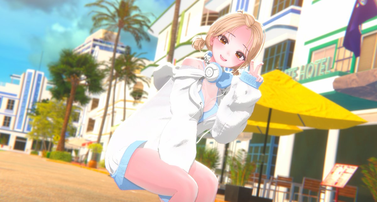 Binz_098's tweet image. 나비_사과머리💛
#나비 #NiloToon #MagicaCloth2 #Warudo