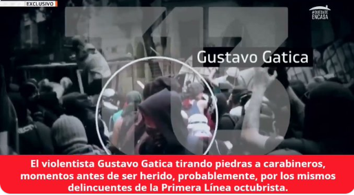 Iherreraa's tweet photo. Un octubrista como Gustavo Gatica, que reconoció que lanzaba piedras a carabineros, merece llegar al congreso?  Por supuesto que no.  No mas octubristas en el congreso ni en el gobierno https://t.co/fsBHSVo7Zi