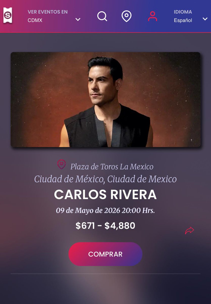 VIDA MÉXICO TOUR
CARLOS RIVERA

#carlosrivera #cluboficialsolotu 💙

<a href="/_CarlosRivera/">Carlos Rivera</a> <a href="/ClubSoloTu/">Carlos Rivera SóloTú</a> <a href="/sonymusicca/">Sony Music C.A.</a> <a href="/WestWoodEntt/">Westwood Entertainment</a> <a href="/mikenoriega/">Mike Noriega</a>
