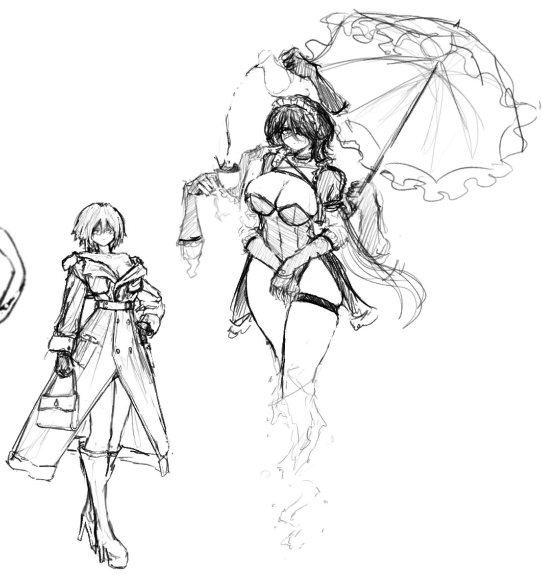 hydro_mage's tweet photo. sketches and drafts of some concepts for monster girl characters I've been working on https://t.co/ErFnTmrPb5