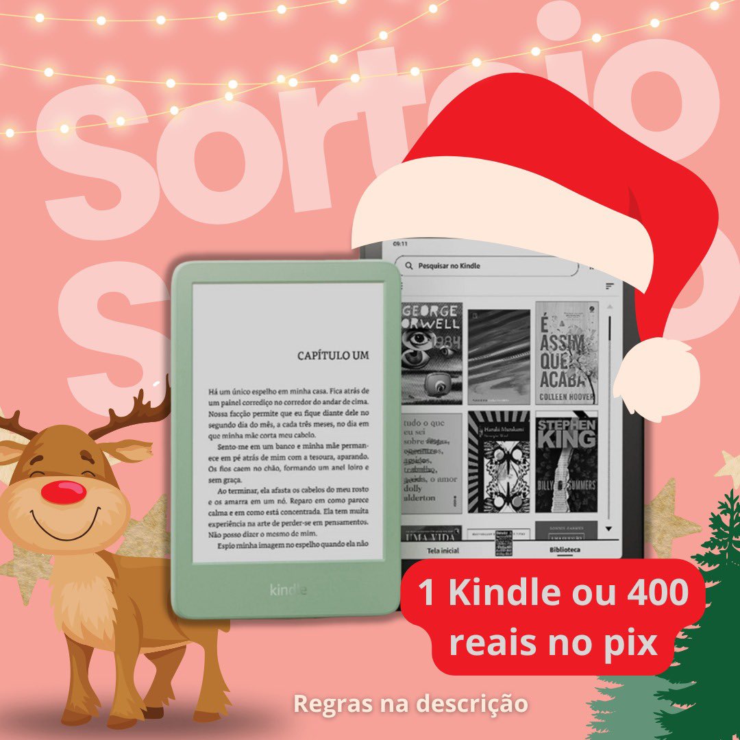 Sorteio Especial de Natal 🎅 

“Ganhe um Kindle ou R$400 no Pix!”

Regras⤵️
✅Me seguir <a href="/cupomdalaine/">CUPOM & PROMOÇÃO</a> 
✅Curtir e dar RT no post!
✅Marcar um amigo (Não é obrigatório)

Grupo de ofertas🔗 t.me/cupomepromocao…

Data do sorteio: 20/12/2025 🍀