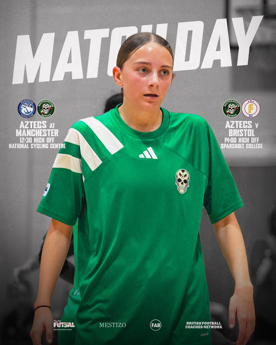Ready for match day 💪 

WSS Tier 2 
🆚 Manchester 
⏰ 12:30 KO
📍 National Cycling Centre

WSS Tier 1
🆚 Bristol 
⏰ 14:00 KO
📍 Sparsholt College 

#VamosAztecs <a href="/FA_NFS/">FA National Futsal Series</a>
