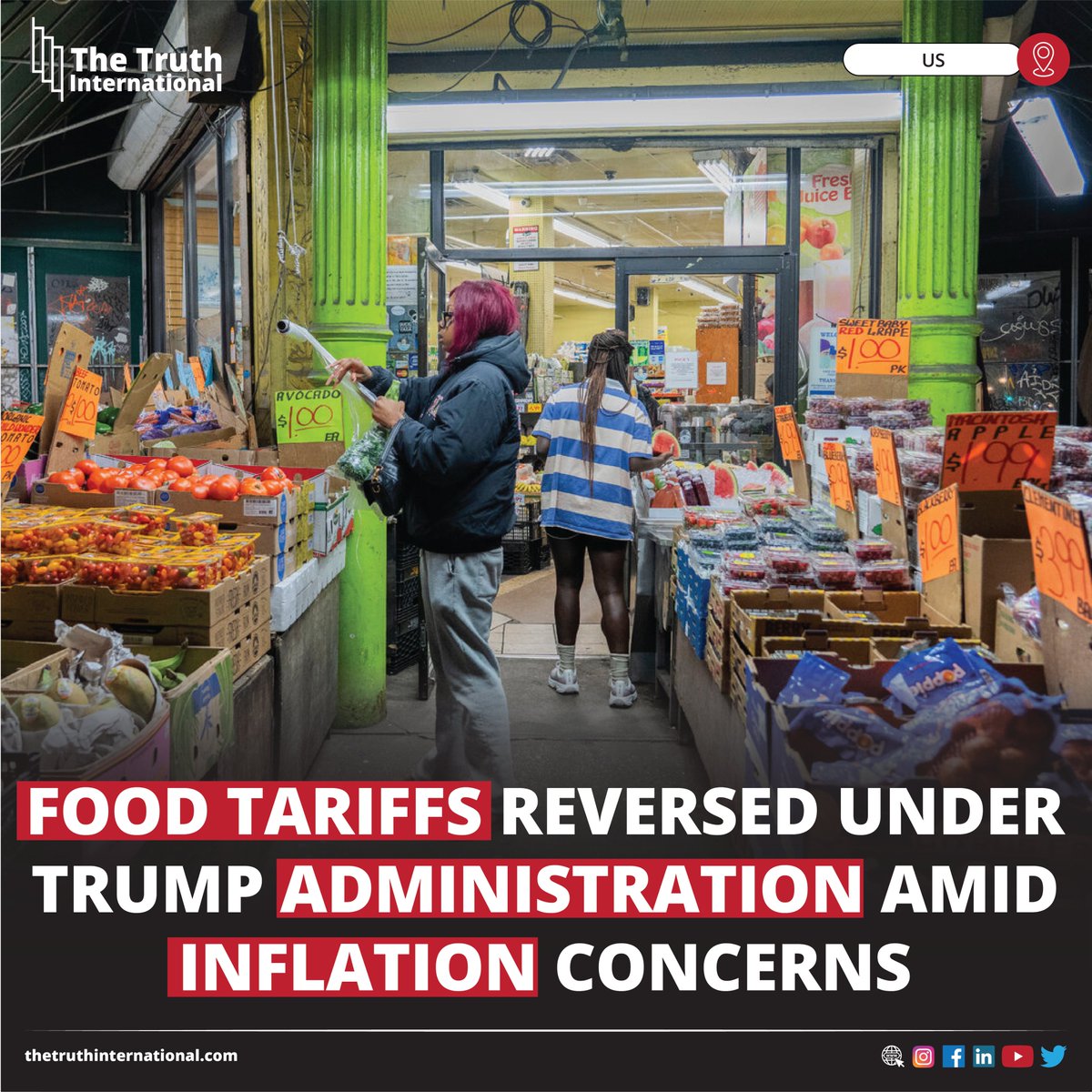 ttimagazine's tweet image. Food Tariffs Reversed Under Trump Administration Amid Inflation Concerns

READ MORE: thetruthinternational.com/food-tariffs-r…

#Food #Tariffs #Reversed #USPresident #DonaldTrump #Administration #Inflation #Concerns #US #TTI