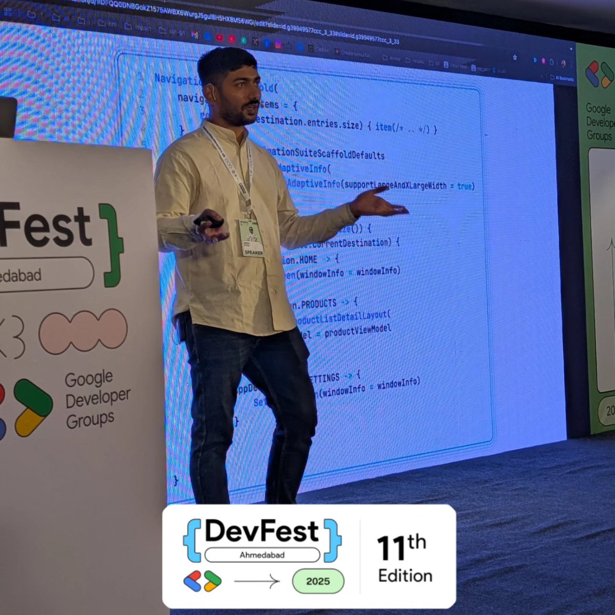 GDGAhmedabad's tweet image. Were you part of @deardhruv session on Adaptive Layouts?

Tell us, What’s your biggest challenge when designing for large screens today?

Let’s discuss how Android 17 changes the game.
#Android17 #DevFestAhm