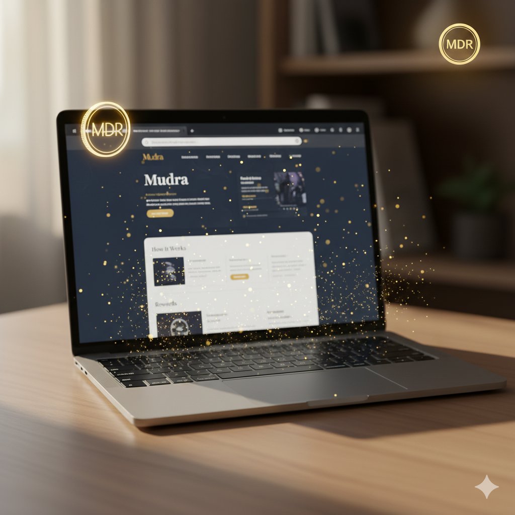 Mudra_token's tweet image. ✨ A glimpse into the Mudra creative world  where ideas shine and creators earn.
The Mudra platform on screen, golden MDR aura around it, and the energy of rewards waiting for every writer.
Create. Upload. Earn. 💛✨
#MudraToken #CreateAndEarn #Web3Writers
mudra-token.web.app