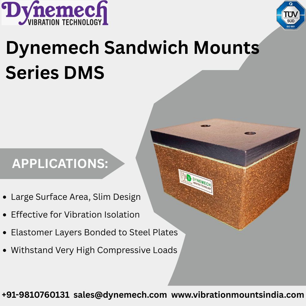 dynemech's tweet image. 𝐃𝐲𝐧𝐞𝐦𝐞𝐜𝐡 𝐀𝐧𝐭𝐢-𝐕𝐢𝐛𝐫𝐚𝐭𝐢𝐨𝐧 𝐓𝐞𝐜𝐡𝐧𝐨𝐥𝐨𝐠𝐲’𝐬 𝐒𝐚𝐧𝐝𝐰𝐢𝐜𝐡 𝐌𝐨𝐮𝐧𝐭𝐬 – 𝐒𝐞𝐫𝐢𝐞𝐬 𝐃𝐌𝐒
#Dynemech,#VibrationIsolation,#SandwichMounts,#IndustrialMachinery,#MachineMounts,#DMSSeries, #VibrationControl,#MadeinIndia

+91-9810760131
sales@dynemech.com