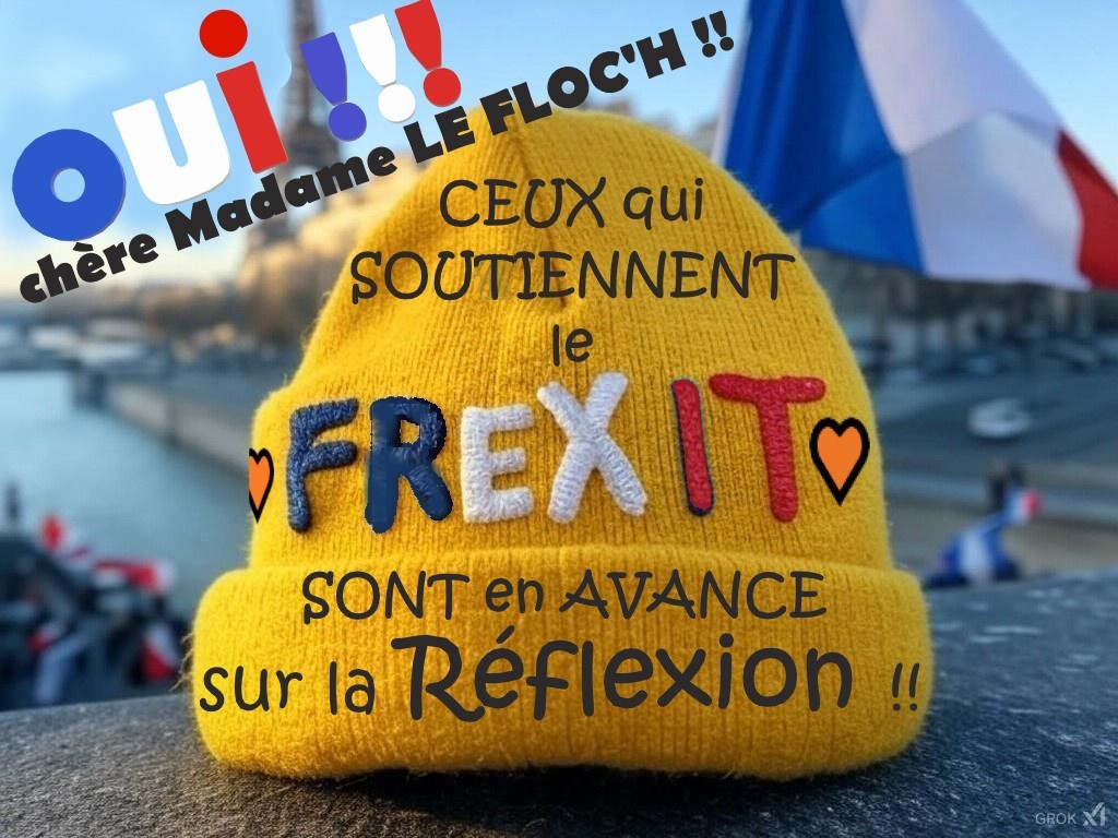 Frexiteur(n.m.)=Patriote en avance sur les autres patriotes dans la réflexion!
Pour sauver l'agriculture française, il faut sortir de l'UE. En 2026, on économiserait instantanément 15 MDS € de contribution nette, qu'on pourrait injecter dans NOTRE économie/agriculture/santé etc!