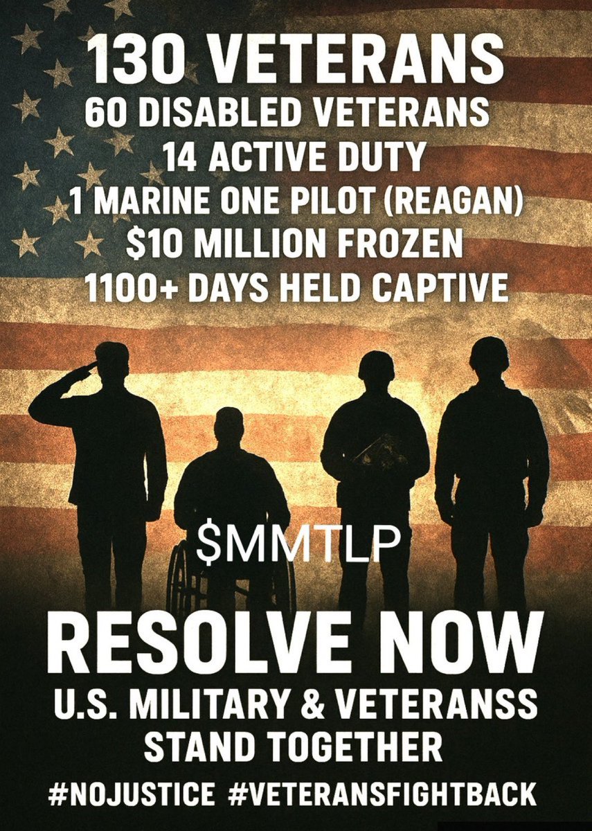 808CG1's tweet image. $MMTLP #FAFO #VeteransLivesMatter 

We served. We followed your orders as our Commander. We need your attention to this matter. 

Lines have been crossed. Death is unacceptable. 

Correct this injustice. Bring the rain!
@realDonaldTrump @VP @JDVance @VP @AGPamBondi…