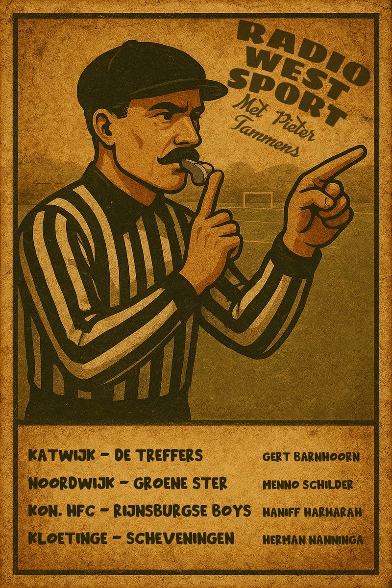 📻  We zijn vandaag aanwezig, vanuit een regenachtig Zeeland tot aan een winderige Bollenstreek. Mis niets van het topamateurvoetbal via Radio West (89.3fm).