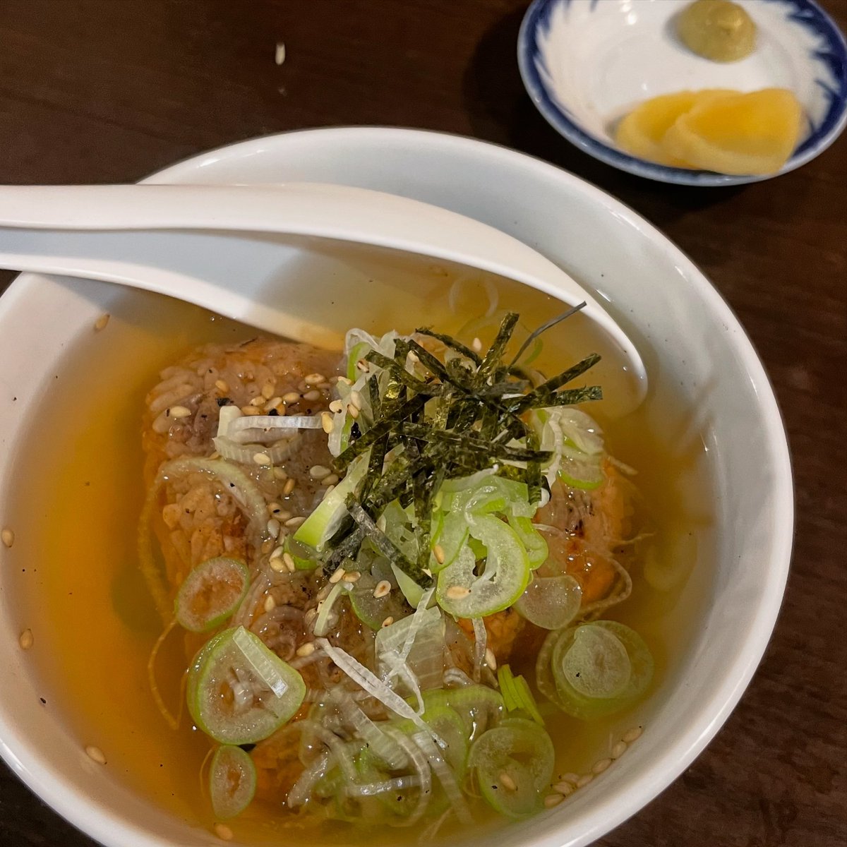 john_taro's tweet photo. 小太郎さんの焼きおに茶漬け
おにぎりアクション32
#onigiriaction https://t.co/AP6VsQdTFY