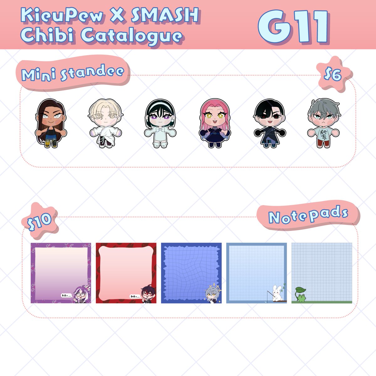 KieuPew's tweet image. WHOOOOOOO!!!

I&apos;ll be at the first ever Smash Chibi with my girlie

I&apos;m hosting 2 stamp rallies so stay tuned! (´ ∀ ` *)

If you&apos;re interested in preorders feel free to DM me and pick up at the con (≧◡≦)

#SmashChibi2025 #SmashChibi #SmashCon #Catalogue
