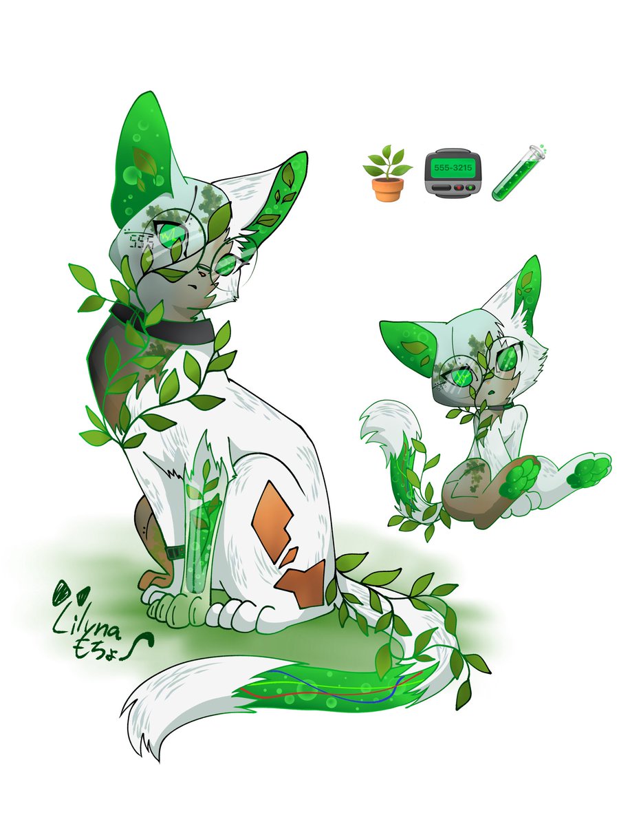 #絵文字3つもらってキャラデザする 
🪴📟🧪