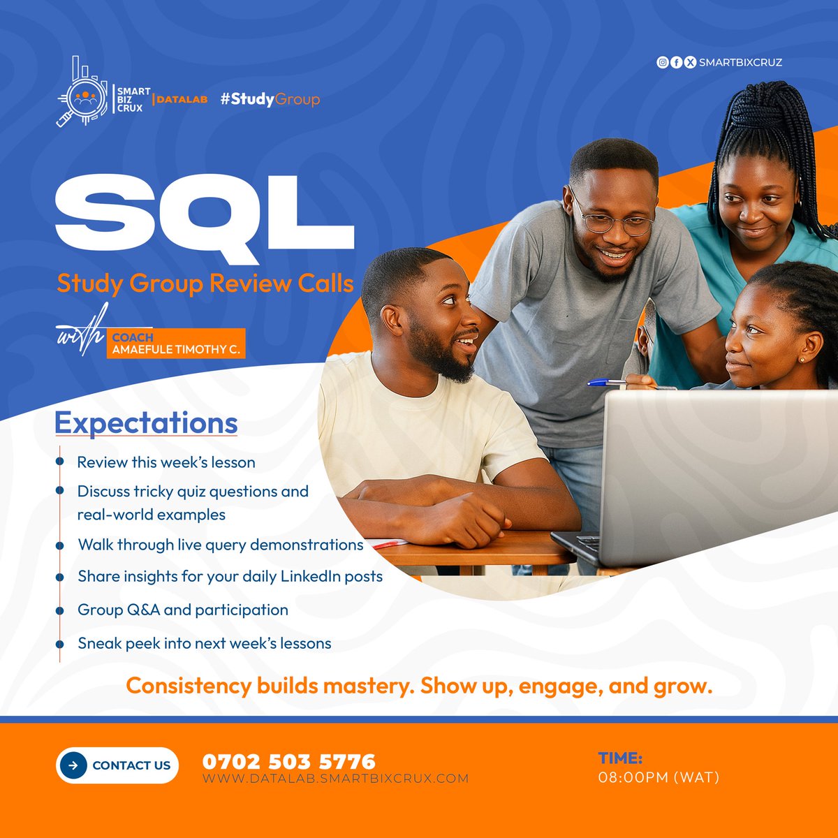 amaefule07's tweet image. When I see my students struggle with skills I believed they had mastered and could apply confidently in different situations, it hits me deeply. I can’t easily move past it until I figure out a better way to reach them and help them learn effectively.
This birthed #SQLStudyGroup