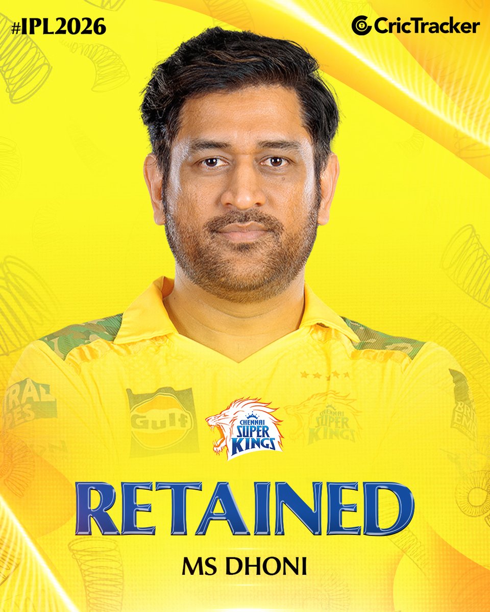 Cricketracker's tweet image. CSK&apos;s top retained players for #IPL2026 season are here: