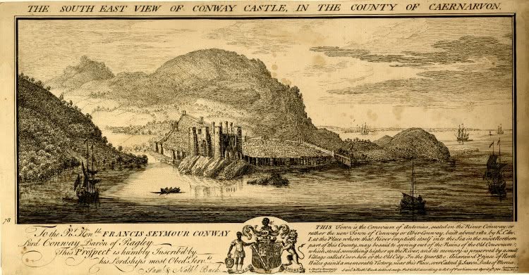Engraving of Conwy Castle by Samuel and Nathaniel Buck in 1742.
© The Trustees of the British Museum