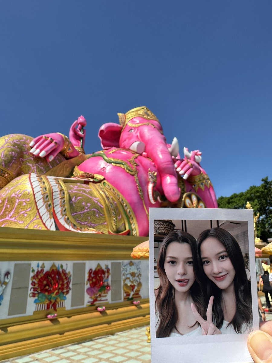 Fna73's tweet image. ピンクガネーシャに行ってFreen-Sarocha ChankimhaとBecky-Rebecca Patricia Armstrongの幸せと健康で楽しく推し活！の思いを込めて、フリベキが幸せでありますようにと願ってきた。あとここでフリベキアイスを発見。旨し！
アメージングタイランドな犬。なんで？