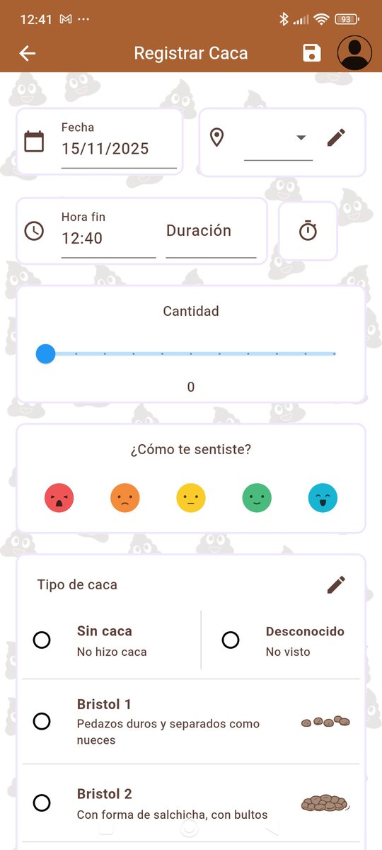 Yo solo paso a recordarte que existe una app que se llama CACA FELIZ en la que puedes ir registrando tus deposiciones y determinar de forma detallada aspectos como el tiempo que has tardado, cómo te has sentido, o la forma de la caca.
Todo esto gracias a <a href="/quepaSARITA/">😳🙄ƓƠԼƊƖЄ🙄😳</a>