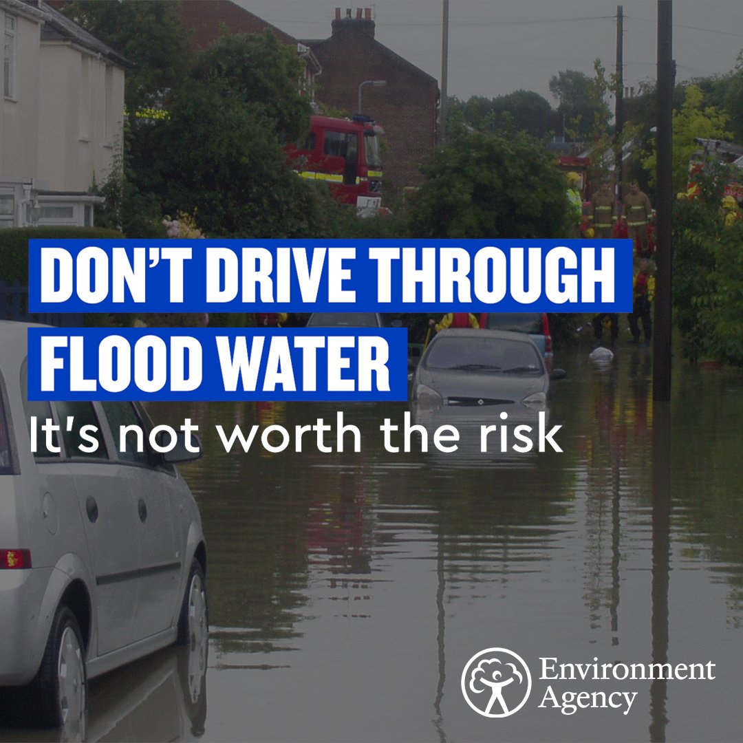 There is still a lot of standing water on our roads so please take care when driving – just 30cm is enough to float your car. 

Get flood warnings before setting off: gov.uk/prepare-for-fl…