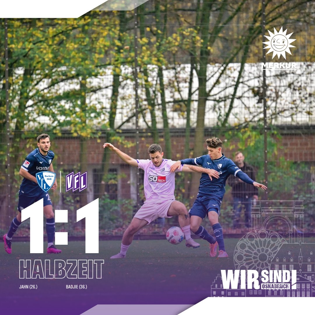 VfL_1899's tweet photo. Unentschieden zur Halbzeit.🤝
#vfl1899 #BOCOSN https://t.co/Iv4cdeMvFt