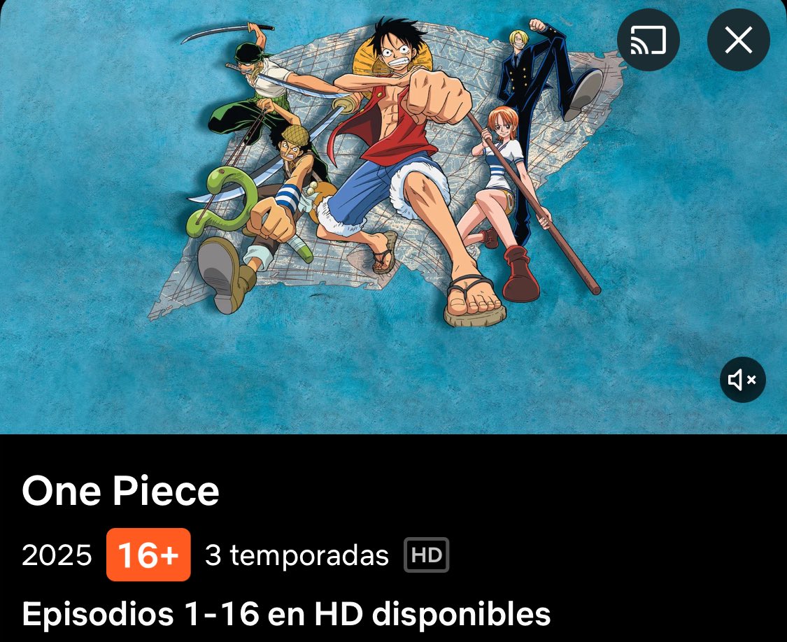 ¡Ya tenemos los primeros 16 episodios de ‘One Piece’ en <a href="/NetflixES/">Netflix España</a>!

Episodios que llegan con nuevo doblaje y en HD. Cada mes irán subiendo más episodios con este nuevo doblaje

¿Vais a verlo? 🤔

#OnePiece