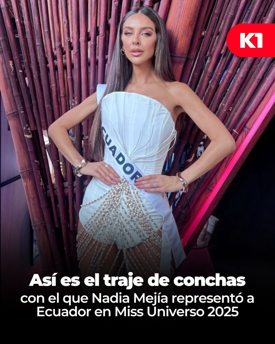 🐚✨ ¡El traje de conchas que enamoró en Miss Universo! 🇪🇨💙 Nadia Mejía llevó la esencia de Esmeraldas al escenario mundial 🌊👗 Artesanía, identidad y pura belleza ecuatoriana. Toda la info en 👉 acortar.link/k3MChg 👈 (BV)