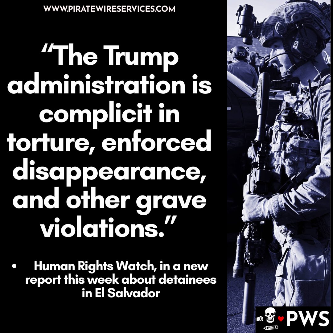 In a new report, Human Rights Watch has some harsh words for the Trump administration over their detainment of Venezuelan nationals in El Salvador

piratewireservices.com/p/ice-capades-…