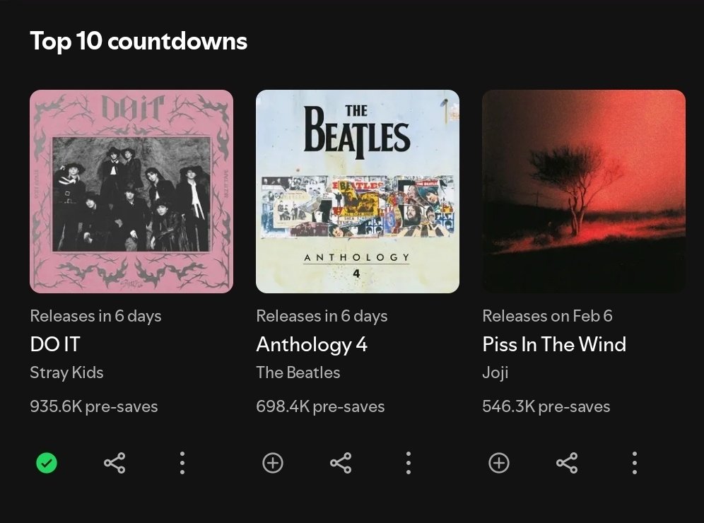 Spotify Global Countdown Chart:

#1 "DO IT" (#StrayKids) — 935.6k pre-saves (+22.9k) 🔥 

💿 spotify.link/6ZIOgYj3FXb