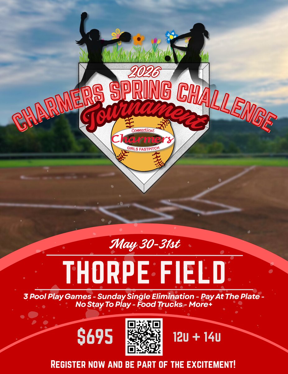 The Connecticut Charmers are excited to announce another play to win tournament for 12 and 14u this upcoming spring season! Registration is now live and available above and in the bio.

The Charmers Spring Challenge will be held the last weekend in May, we hope to see you there☺️