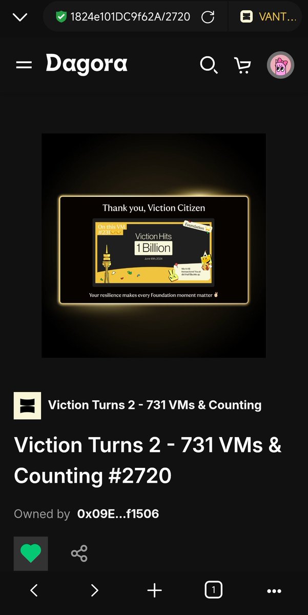 ramiqius's tweet image. Finally i make it 
complete all 4 
🧱 Foundation 
🌱 Ecosystem 
💫 Community
 🌍 IRL

So you guys just need viction  (gassfee) to mint NFT on Dagora, and thats random guys. 
@VictionEco @BuildOnViction

0x09EA31138375D597751884b35E1e205d802f1506 

 #731VMsNFT #VictionTurns2