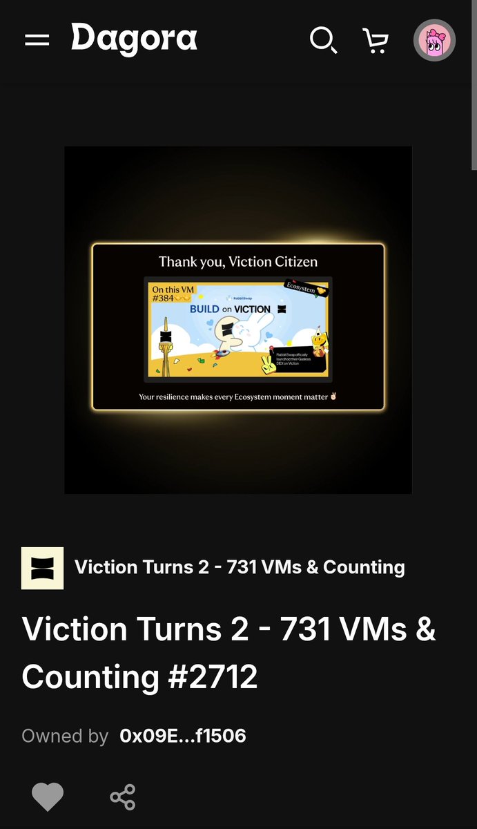 ramiqius's tweet image. Finally i make it 
complete all 4 
🧱 Foundation 
🌱 Ecosystem 
💫 Community
 🌍 IRL

So you guys just need viction  (gassfee) to mint NFT on Dagora, and thats random guys. 
@VictionEco @BuildOnViction

0x09EA31138375D597751884b35E1e205d802f1506 

 #731VMsNFT #VictionTurns2
