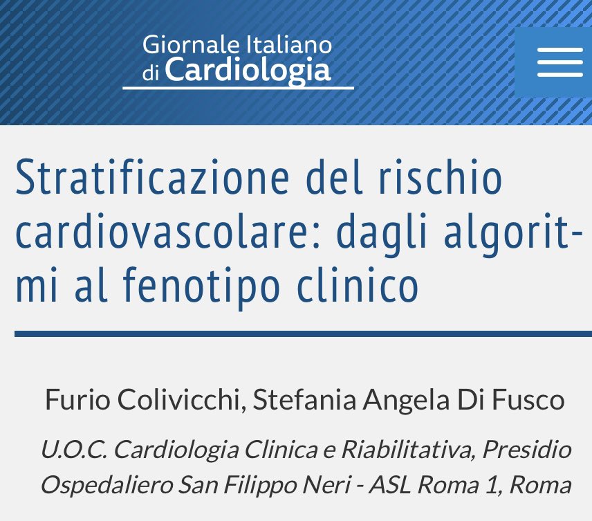 doctstefania's tweet image. ⚠️definire il rischio 🫀per stabilire il 🎯
Sul #GIC come utilizzare l’#app ESC #CVDrisk calculator 
By Prof. Furio Colivicchi  et al. nella 🔝10 del @gitalcardiol 
open access 👇
👉 giornaledicardiologia.it/archivio/4425/…