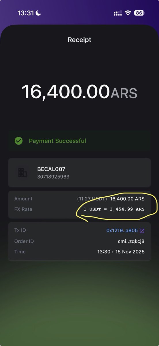 StefanDGeorge's tweet image. .@yodlpay offers the best FX rate for you in 🇦🇷 simple top up on-chain and payment via QR code!