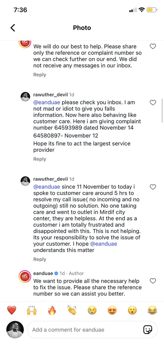 rawuther_devil's tweet photo. @eAndUAE Since 5 days i cant make call i cant receive calls. Still not solved. #shameful #patheticcustomerservice https://t.co/1kdBqHR8uh