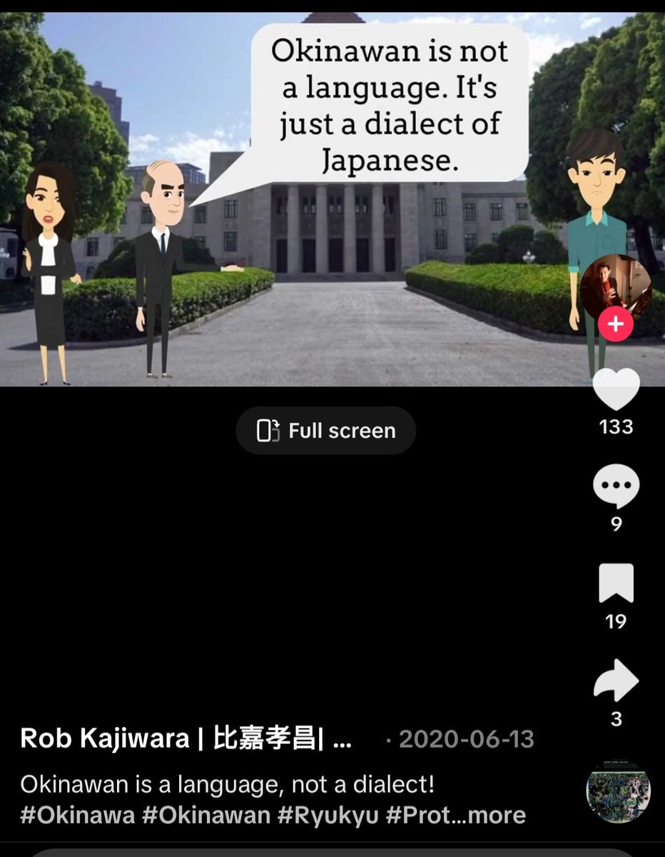 aheartkissedbyg's tweet image. Okinawan is a Language, NOT a Dialect

Rob Kajiwara | 比嘉孝昌| 魏孝昌&apos;s video! #Okinawa #Ryukyu #Luchuan #Ryukuans #China #Japan #Asia
#Singapore #Indonesia #Malaysia #Australia #Russia #SouthAfrica #Sweden #Ireland #Palestine

 vt.tiktok.com/ZSyK14rkT/
