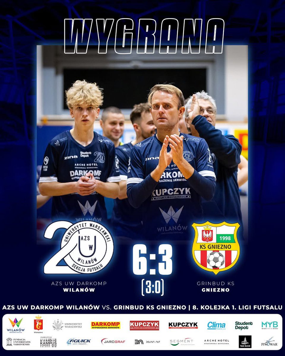 azsuwwilanow's tweet image. Wygrywamy dzisiaj z KS Gniezno 6️⃣:3️⃣ i zdobywamy kolejne trzy punkty! 🔥

Nerwowy początek drugiej połowy ale ostatecznie mecz kończy się naszą wygraną 💪

Bramki strzelali:
⚽ Dmytro Romanenko
⚽ Kuba Górzyński
⚽ Jean Carlos
⚽ Igor Bednarczuk
⚽ Sylwester Wielgat
⚽ samobójcza…
