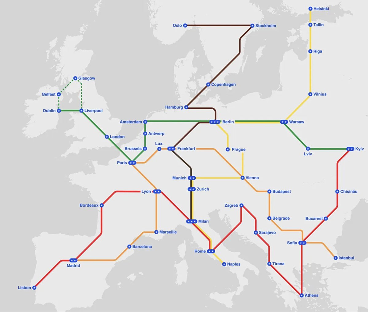 Project 1B Europeans:
5x the population of the cities on the map
3x every city above 500k
1.5x the remaining population
