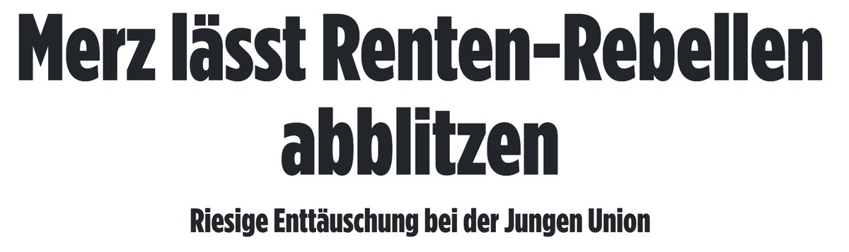 Um was wetten wir, dass die Jugendorganisation der CDU, Junge Union, im Bundestag für das Rentenpaket stimmen wird? 😉