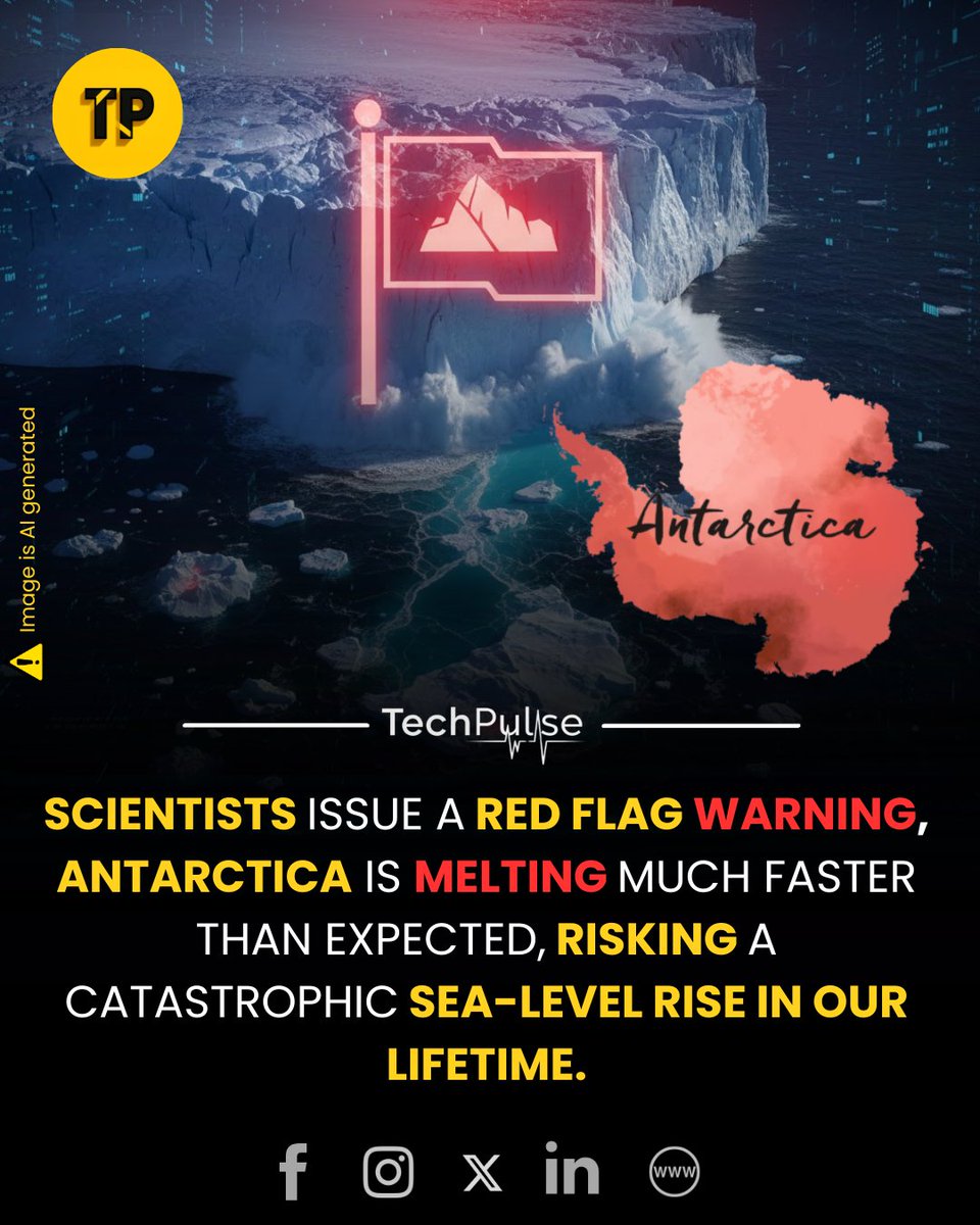 techpulse108's tweet image. Antarctica’s ice is now racing against time — scientists warn that the continent’s meltdown could be far more catastrophic than most of us realize. 

#ClimateEmergency #AntarcticaMelting #SeaLevelRise #Greenlandification #GlobalWarming #ActNow #Sustainability #ClimateScience