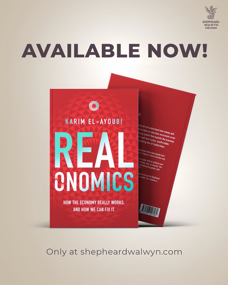 It’s finally here!🎉

Realonomics: How the Economy Really Works and How We Can Fix It by Karim El-Ayoubi (<a href="/RealonomicsBook/">Karim Ayoubi</a>) is out now.

A bold new book that challenges economic orthodoxy and reveals how money and banking truly drive our world.

Get your copy now!