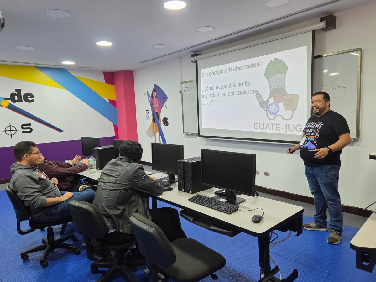 guatejug's tweet image. Adalberto García: Del código a Kubernetes: Cómo Request &amp;amp; Limits impactan las aplicaciones Java, en la JConf Guatemala 2025

#JConf #JConfGt2025 #Java #Kubernetes