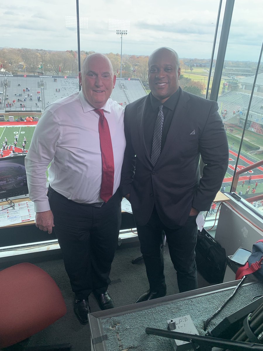 With my partner, ⁦<a href="/JRCherry3/">Jerod</a>⁩ as we call #MACtion from Muncie, Indiana! ⁦<a href="/BallStateFB/">Ball State Football</a>⁩ playing for a berth in the MAC Championship ham as they host ⁦<a href="/EMUFB/">Eastern Michigan Football</a>⁩ Join us! Noon ESPN+