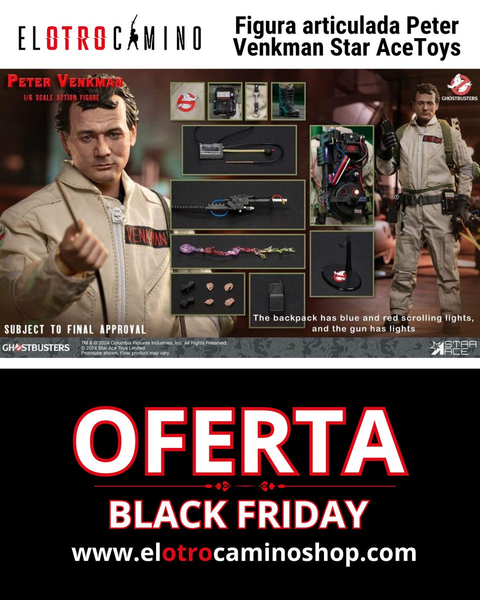 otrocaminoshop's tweet image. 🔥👻 ¡Black Friday paranormal! 👻🔥

La figura articulada de Peter Venkman de Los Cazafantasmas por Star Ace Toys está en oferta 🎉
¡Colecciónala antes de que desaparezca!

Descúbrela 👉 elotrocaminoshop.com

#BlackFriday #Ghostbusters #PeterVenkman #StarAceToys #Oferta