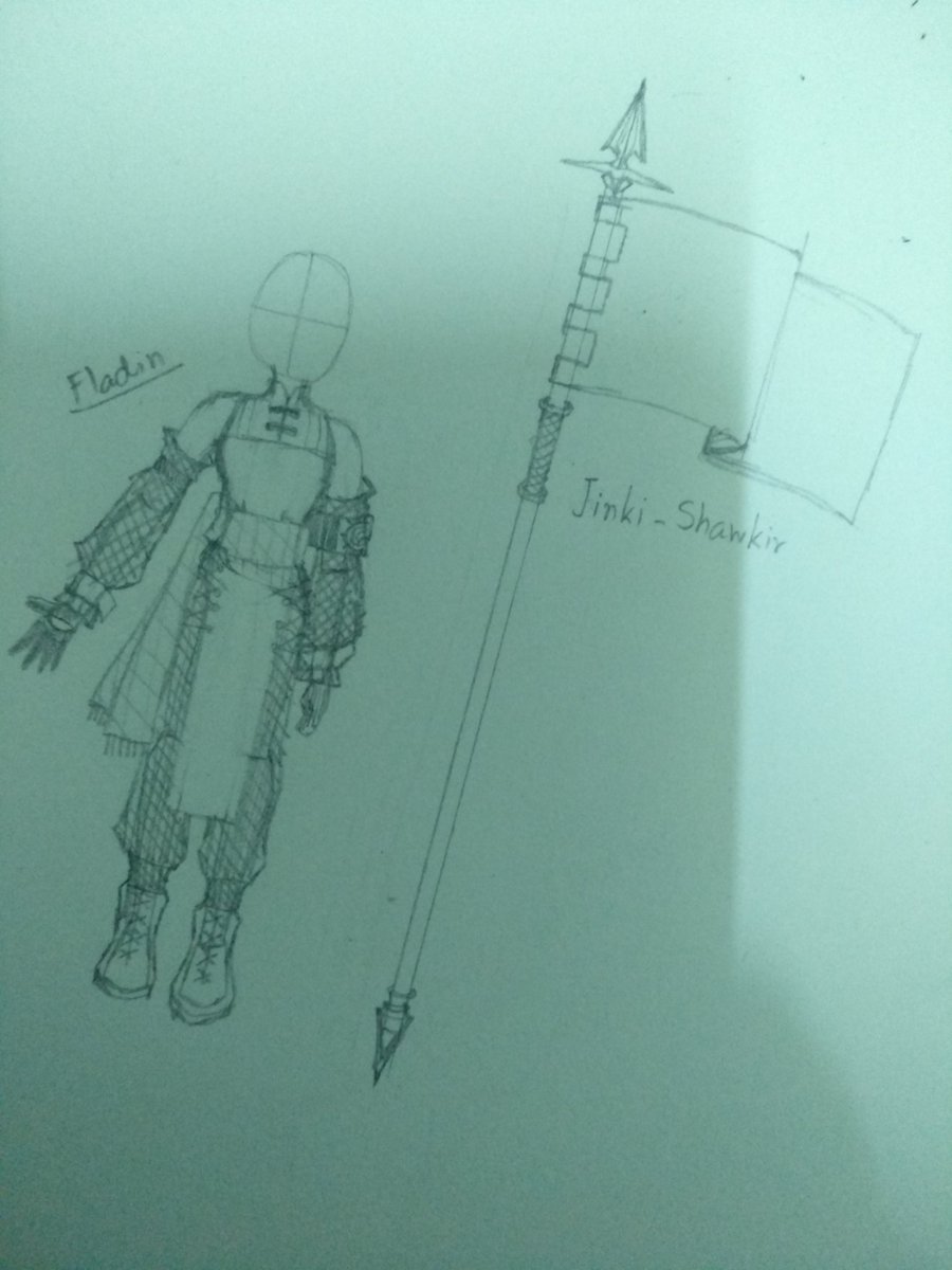 AcridTangerine's tweet photo. OC's outfit prototype "Fladin Bliner" https://t.co/NFDhgPlBqC