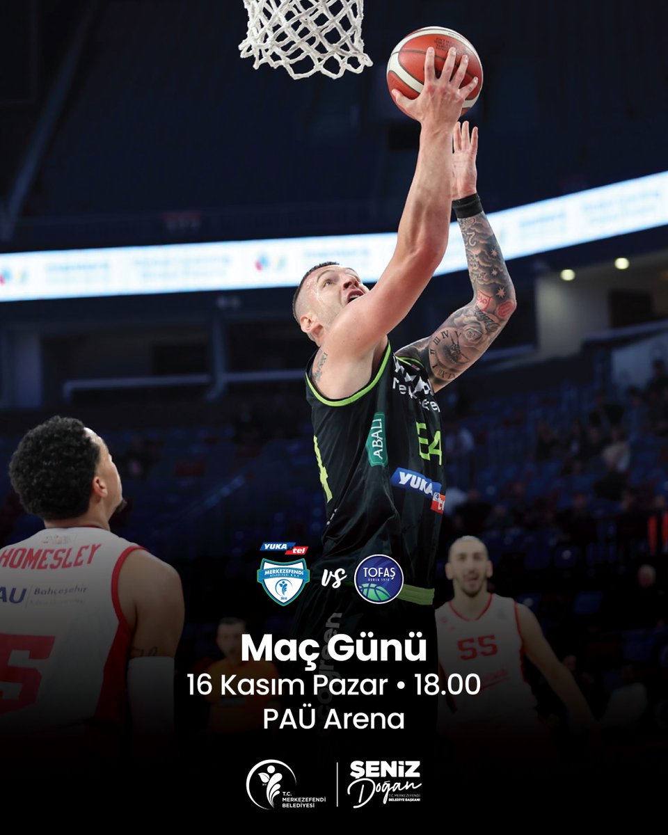 Yukatel Merkezefendi Belediyesi Basket Takımı'mız Tofaş Spor Kulübü ile karşı karşıya gelecek.

Tüm hemşerilerimi 16 Kasım Pazar günü saat 18.00'de PAÜ Arena’ya #BuŞehrinTakımı’nı desteklemeye davet ediyorum.