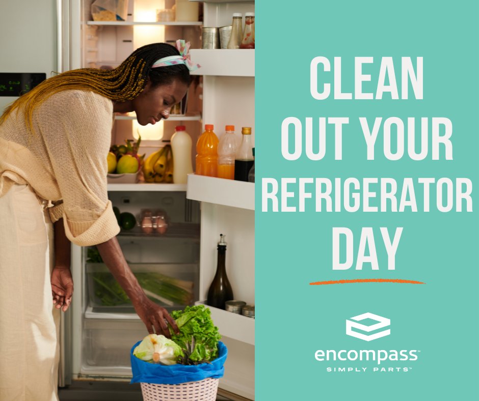 National Clean Out Your Fridge Day! Found leftovers from last Thanksgiving? Time for a fridge refresh. Keep it running with Encompass filters, shelves, and drawers. Stock up at Encompass.com . 

#NationalCleanOutYourFridgeDay #FridgeCare