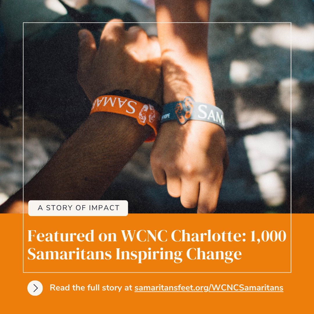 Grateful that WCNC Charlotte highlighted our 1,000 Samaritans initiative and the amazing people saying “yes” to changing lives. Every Samaritan helps open doors and bring hope where it’s needed most. 🧡 Read more: samaritansfeet.org/WCNCSamaritans
#1000Samaritans