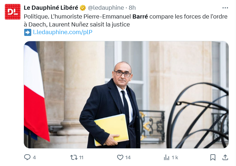 LLP_Le_Vrai's tweet image. @NunezLaurent porte plainte contre l'humoriste @Sale_Con ! 
C'est pas très #Charlie tout ça ! Et la liberté de blablater tout ça ! Et #Sansal tout ça ! La liberté de travail des artistes tout ça ! C'est déjà oublié ? Zut alors !
#Barré #SainteSoline
