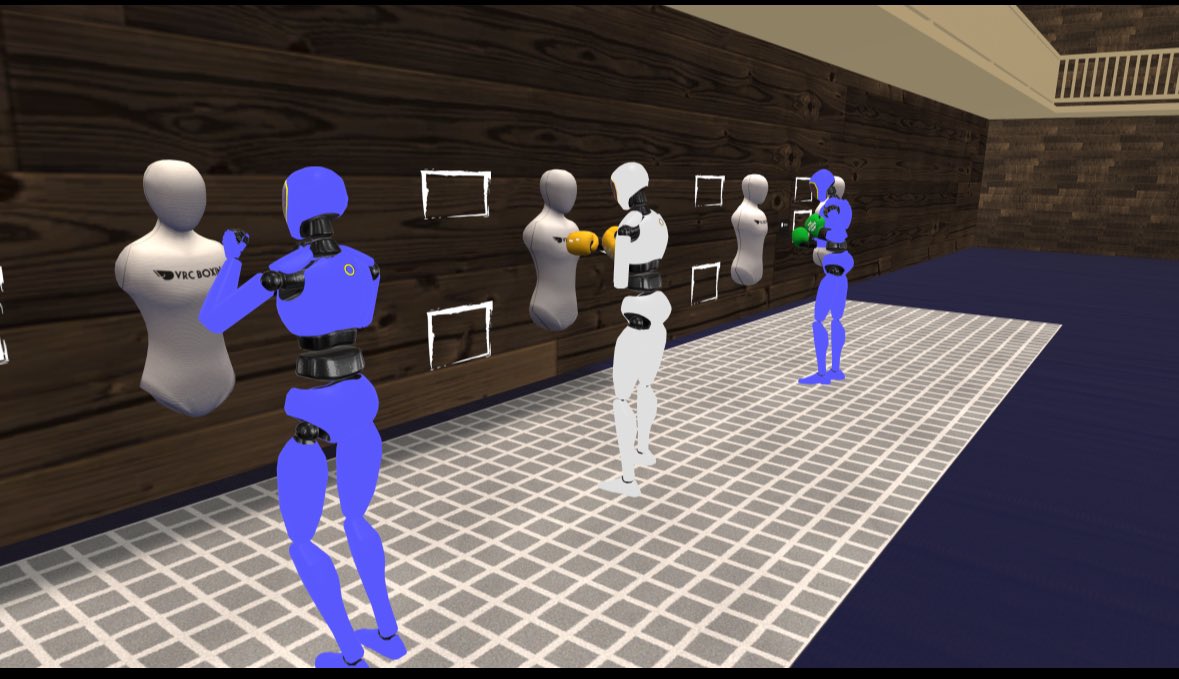 一日中やりすぎて体が痛いよ、さすがに明日に影響でそうだから一旦今日は終わり！明日バイト終わったらまたやるど、これは頑張る初心者たち、強くなれよ #vrcboxing