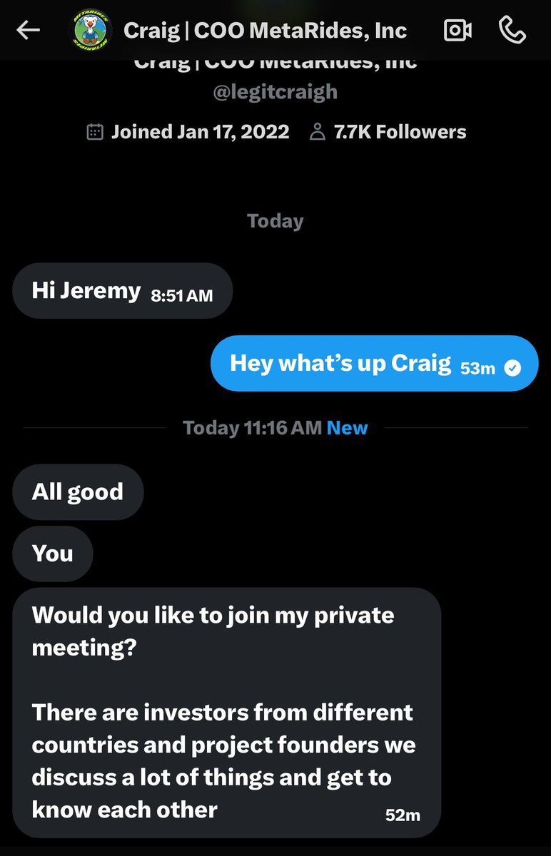 Craig is hacked, beware.