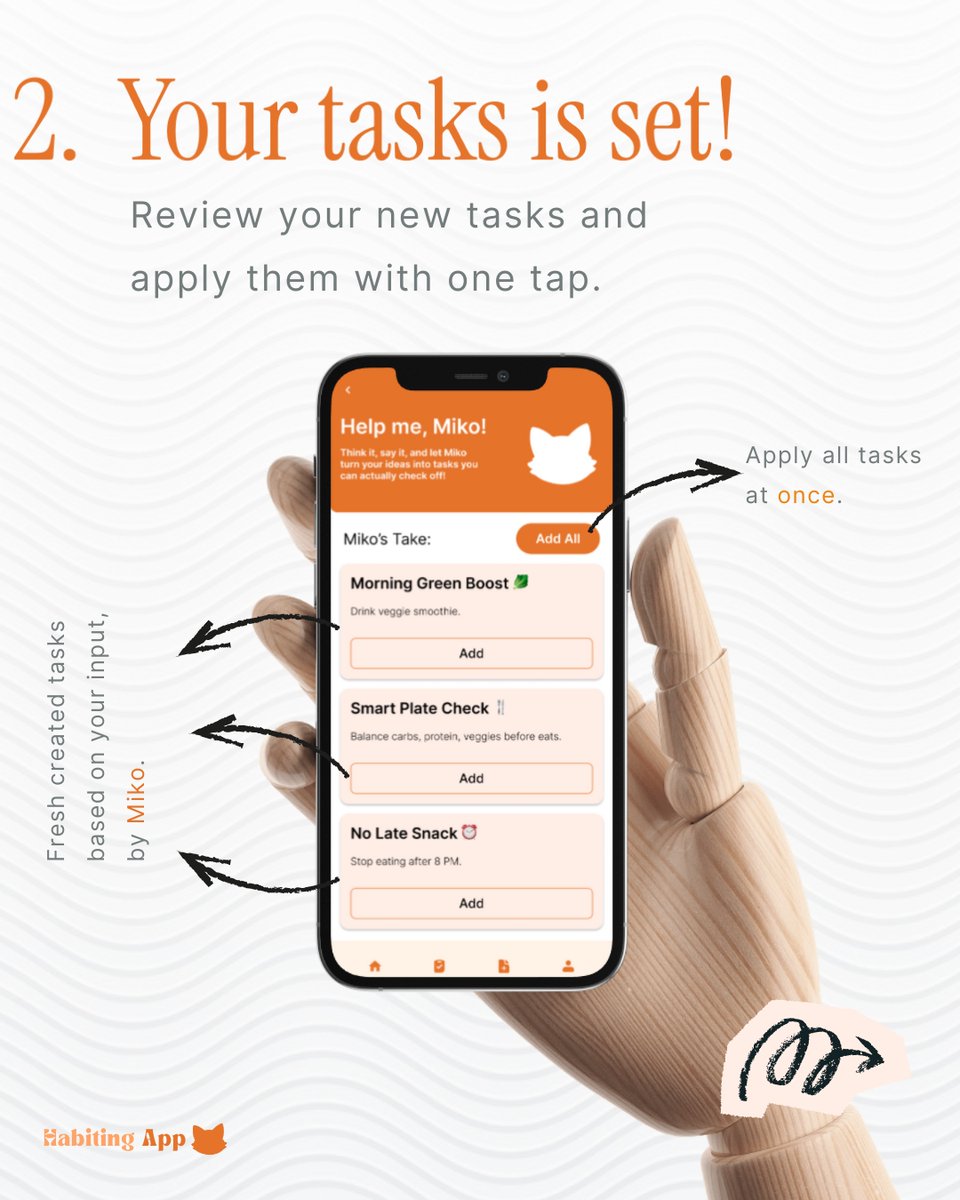 tryhabiting's tweet photo. All big changes start with a small idea 😽

Simply type what you’d like to achieve, and let Miko do the magic. Whether it’s “Diet Program” or “Learn a new skill,” Habiting transforms your goals into step-by-step actions.

#habiting #tracker #ProductivityHacks https://t.co/IFXT7mNDEw